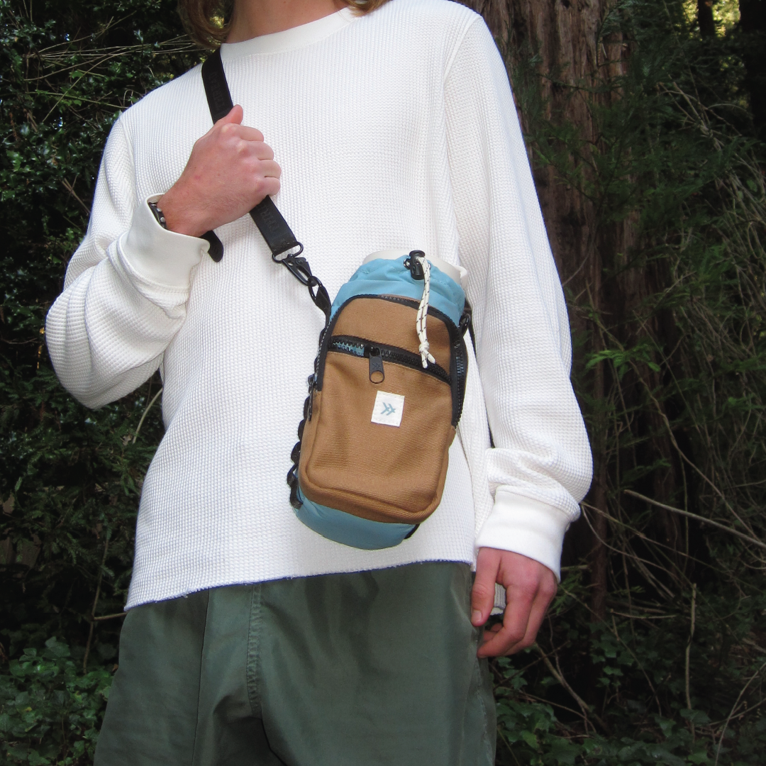 Color Block Canvas - Water Bottle Sling Bag