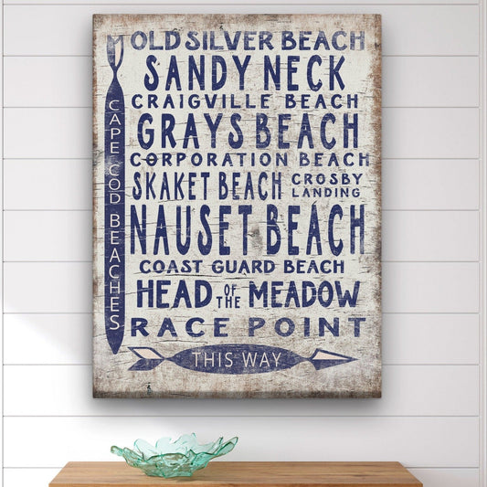 Vintage Cape Cod Beach Sign | Nauset Craigville Race Point Sandy Neck