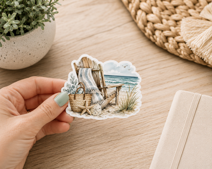 "COMING SOON" Beach Chair Waterproof Vinyl Sticker | Coastal Beach Lover S