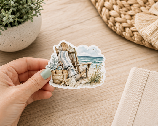 "COMING SOON" Beach Chair Waterproof Vinyl Sticker | Coastal Beach Lover S