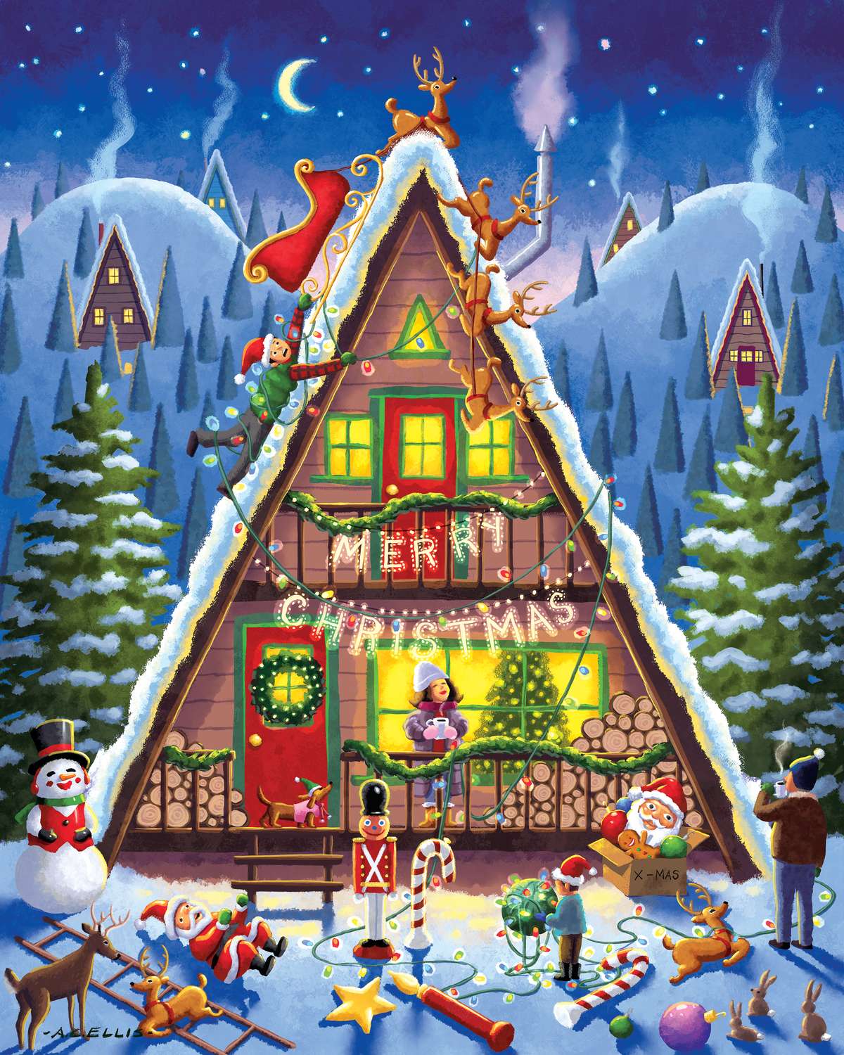 Christmas Cabin 500 Piece Jigsaw Puzzle | Boardwalk Puzzles
