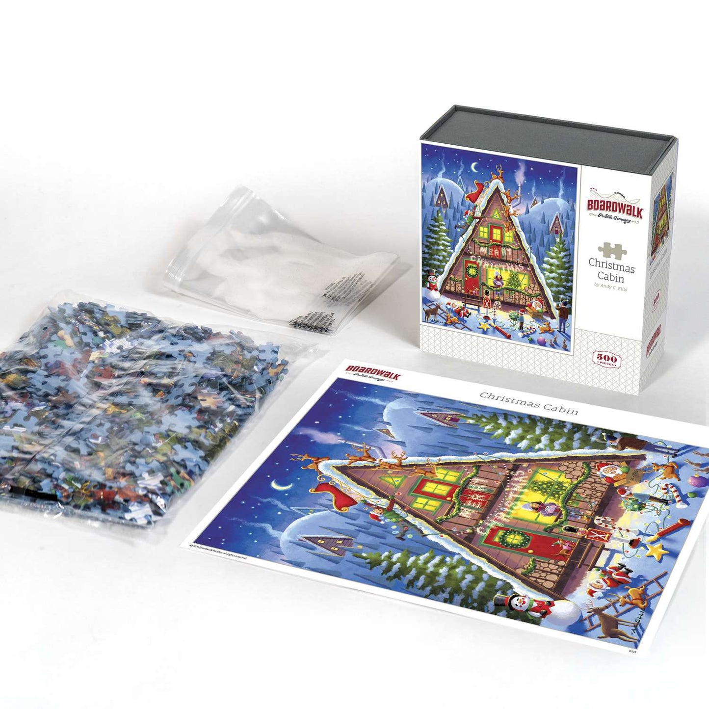 Christmas Cabin 500 Piece Jigsaw Puzzle | Boardwalk Puzzles