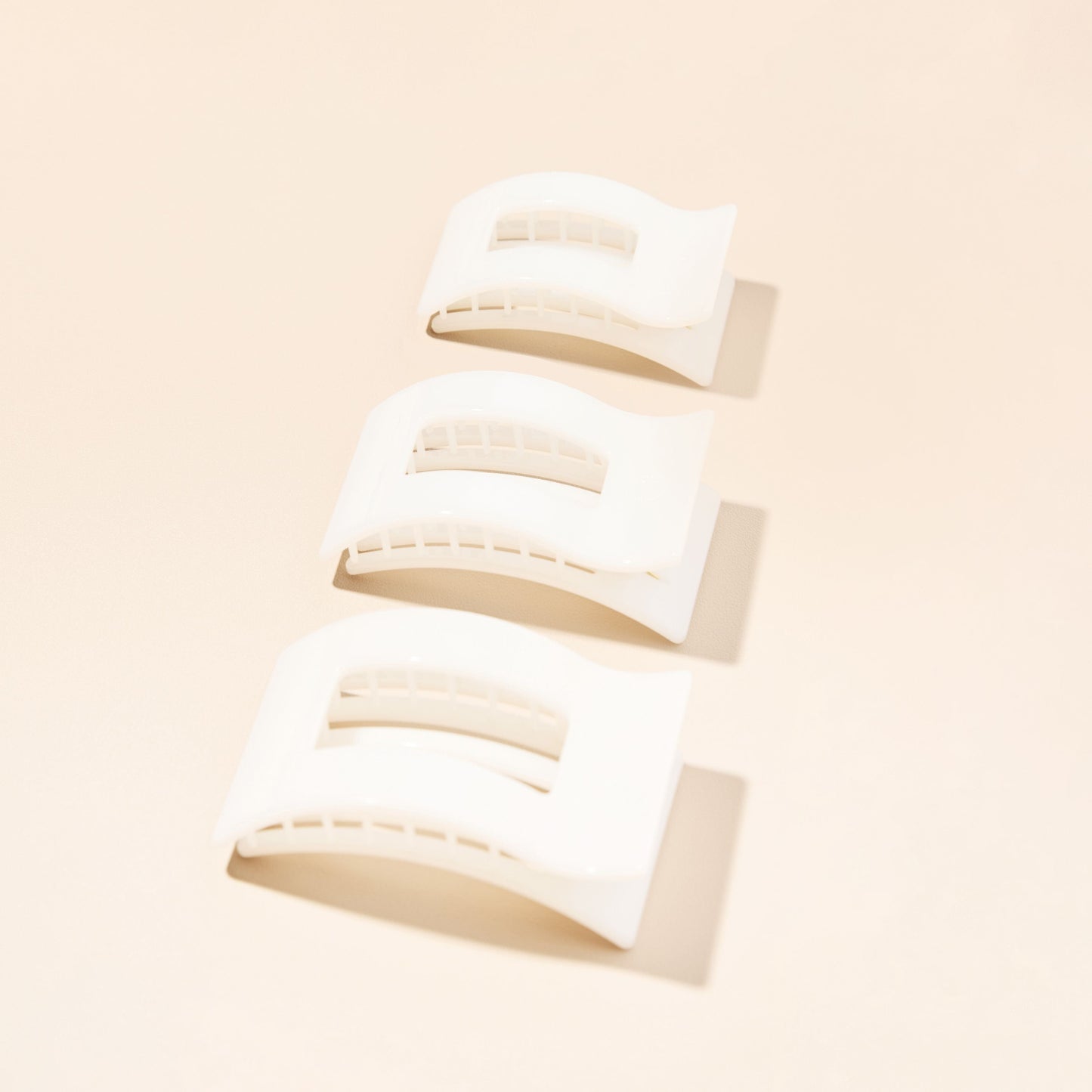 Coconut White Large Flat Rectangle Hair Clip