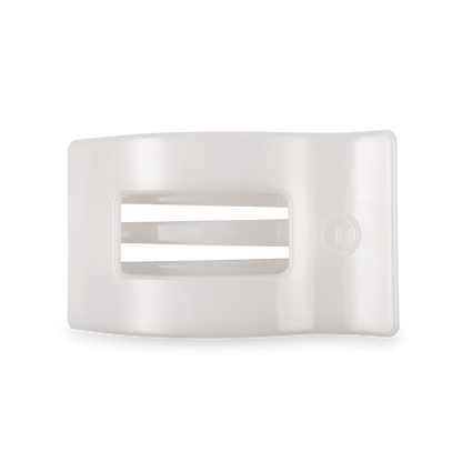 Coconut White Medium Flat Rectangle Hair Clip