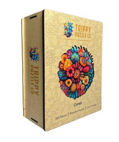 Coral Shaped 300 Piece Wooden Jigsaw Puzzle | Trippy Puzzle Co