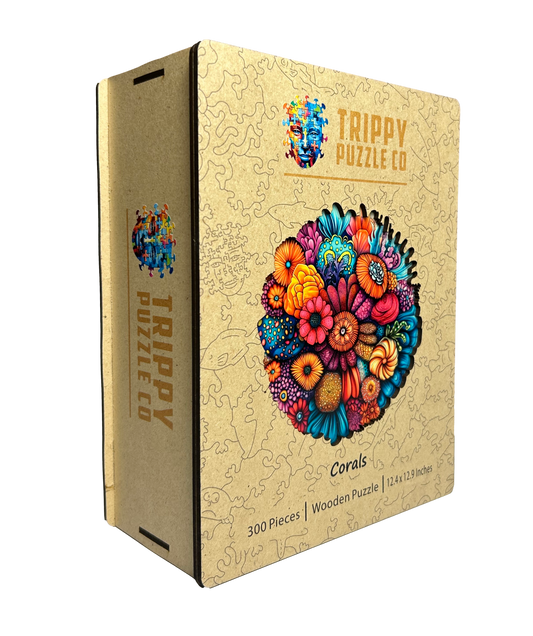 Coral Shaped 300 Piece Wooden Jigsaw Puzzle | Trippy Puzzle Co