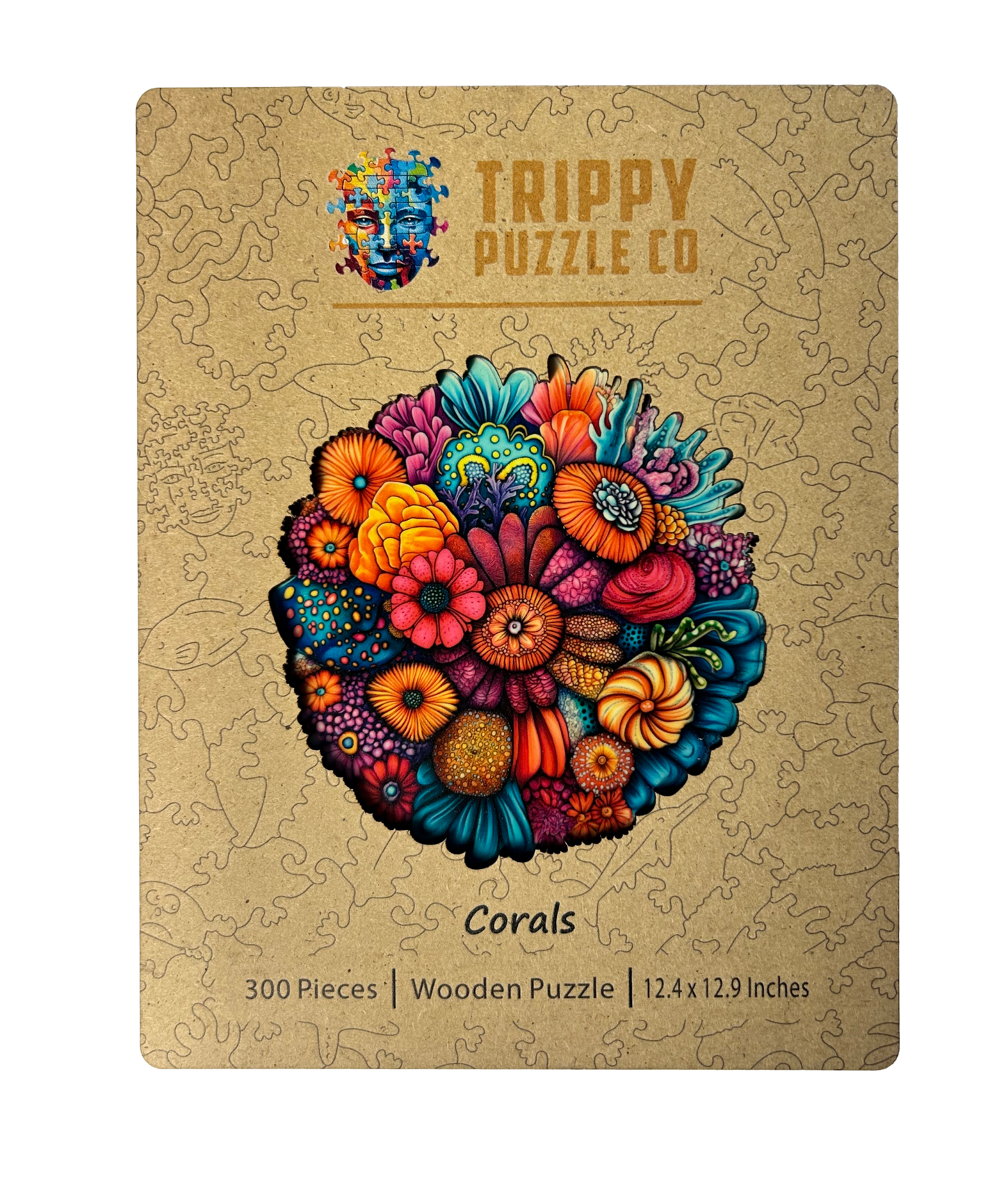 Coral Shaped 300 Piece Wooden Jigsaw Puzzle | Trippy Puzzle Co