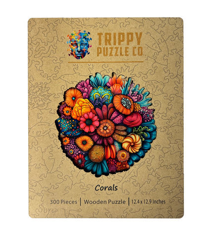 Coral Shaped 300 Piece Wooden Jigsaw Puzzle | Trippy Puzzle Co