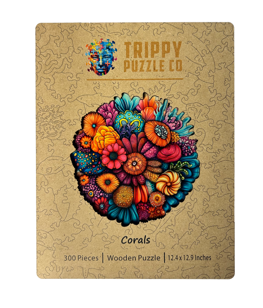 Coral Shaped 300 Piece Wooden Jigsaw Puzzle | Trippy Puzzle Co