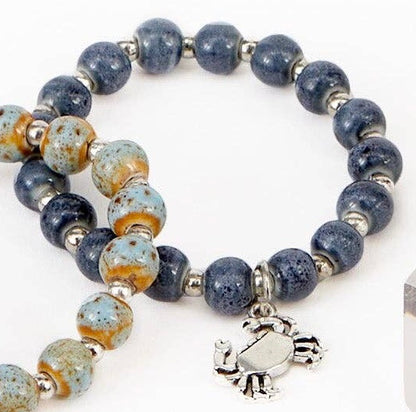 Coastal Clay Bead Charm Bracelet