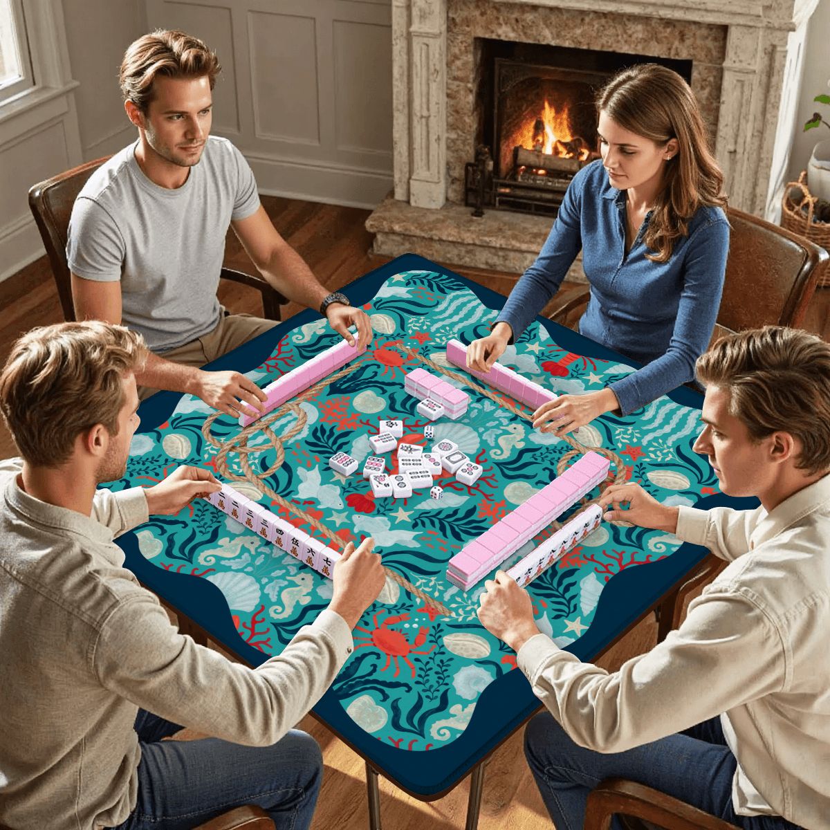 Nautical Nellie Sea Of Life Whimsical Mahjong Mat