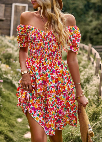 Women's Floral V-Neck Midi Dress