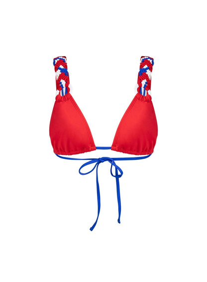 Macrame Triangle Bikini Top - Daisy | Knotty by Nature Red