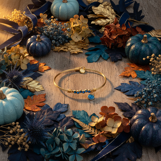 Denim Pumpkin Starlight Bangle Bracelet