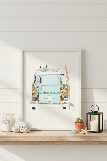 Surf Van Back Art Print