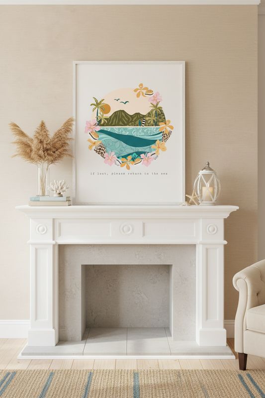 If Lost, Please Return To The Sea Art Print