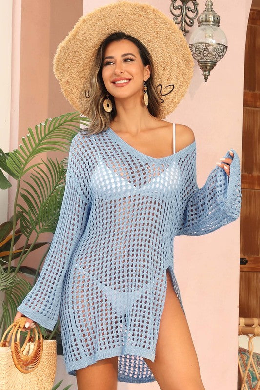 Crochet Side Split Beach Coverup
