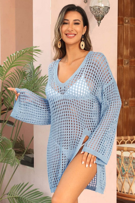 Crochet Side Split Beach Coverup