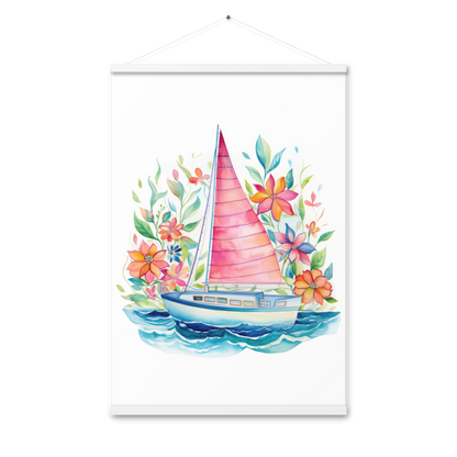 Blossom Bay Sailboat Poster with Hanger