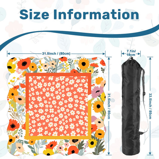 Modern Daisy Preppy Sunshine Scalloped Mahjong Mat