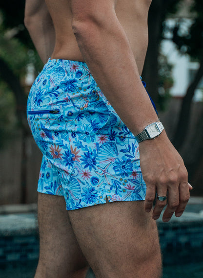 Men’s 5” Inseam Swim Trunks | Nautical Garden
