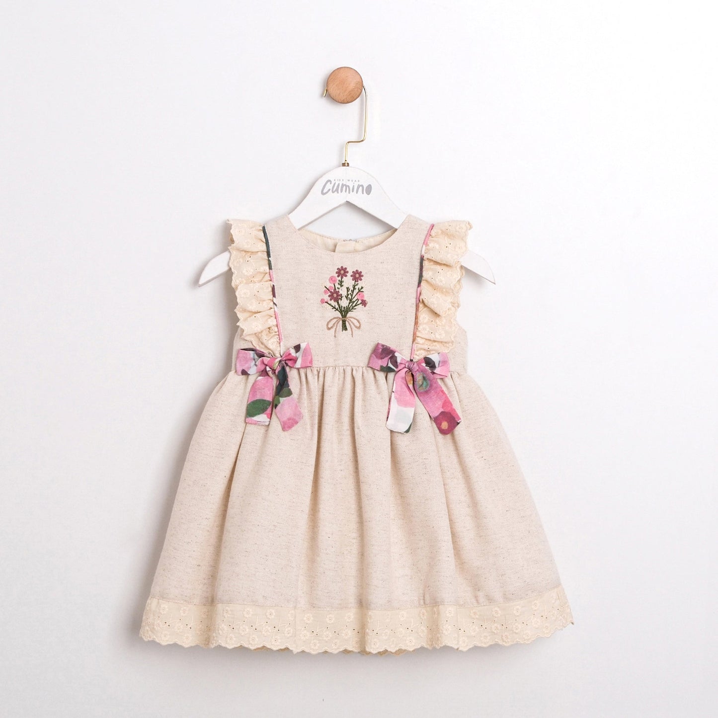 Floral Embroidered Linen Dress