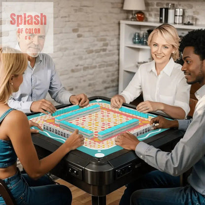Floral Sorbet Coral, Yellow, Teal Preppy Mahjong Mat