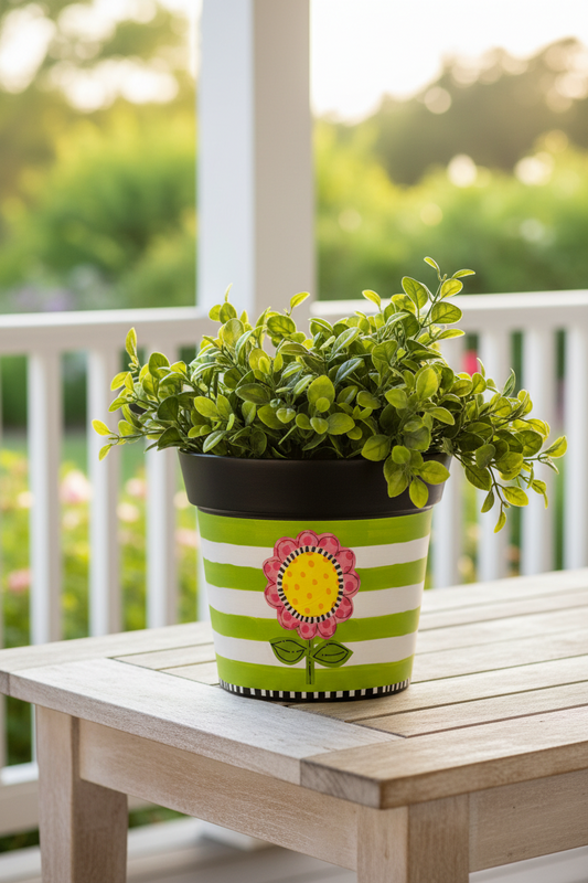 "Frolic Flower" 6" Art Pot