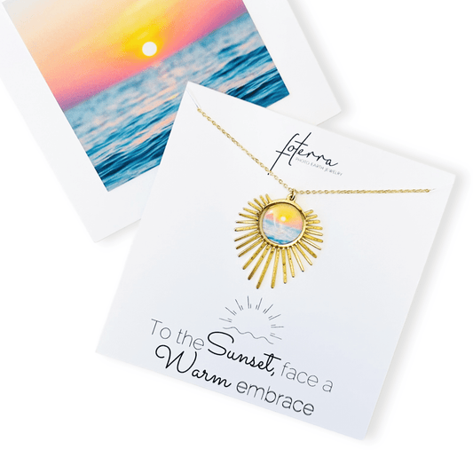 Sun Rays Over the Ocean Necklace in Brass