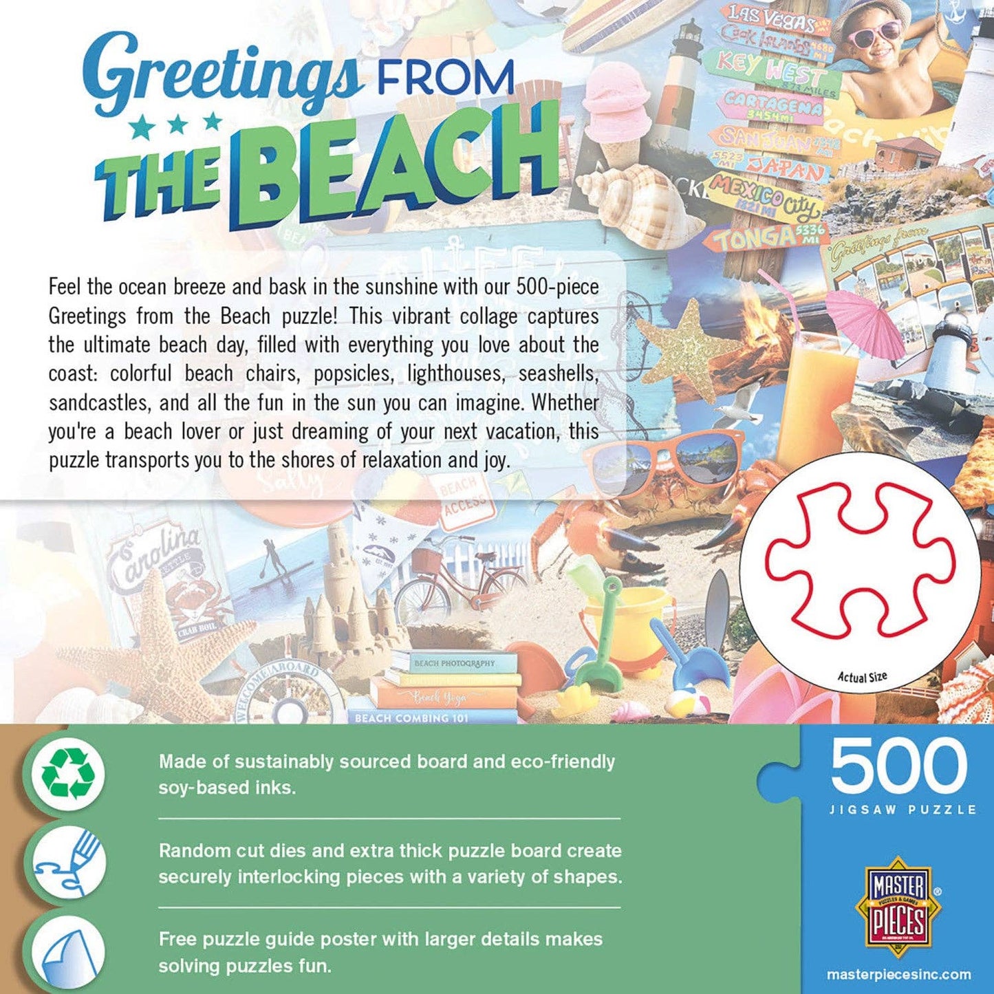 Greetings From the Beach 500 Piece Jigsaw Puzzle | Masterpieces Puzzles