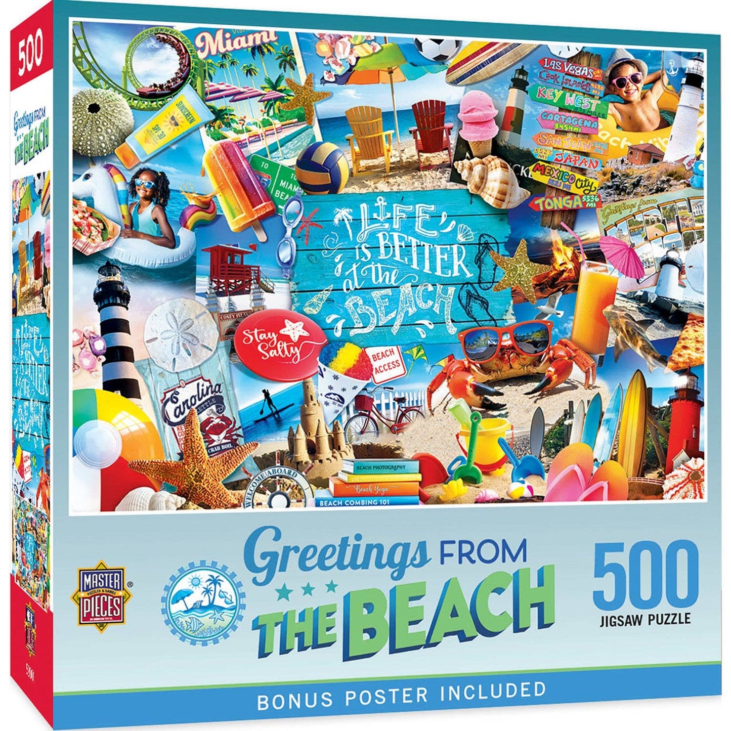 Greetings From the Beach 500 Piece Jigsaw Puzzle | Masterpieces Puzzles