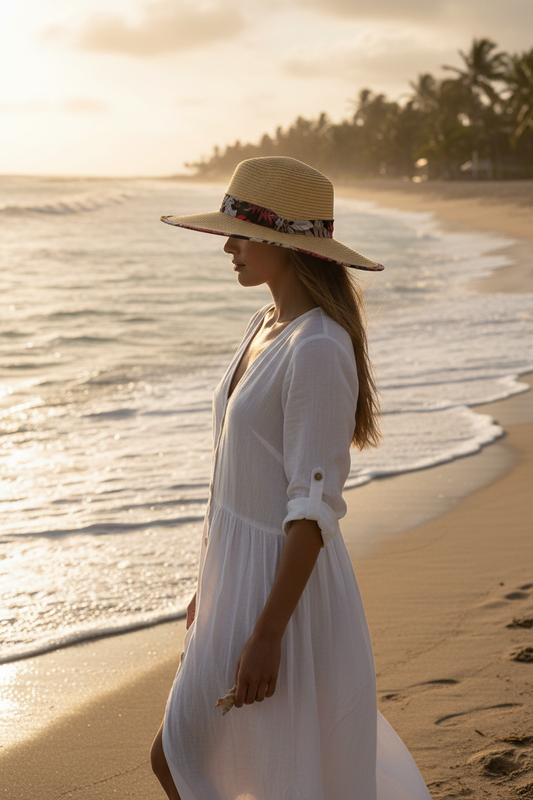 Tropical Sun Hat (Black)