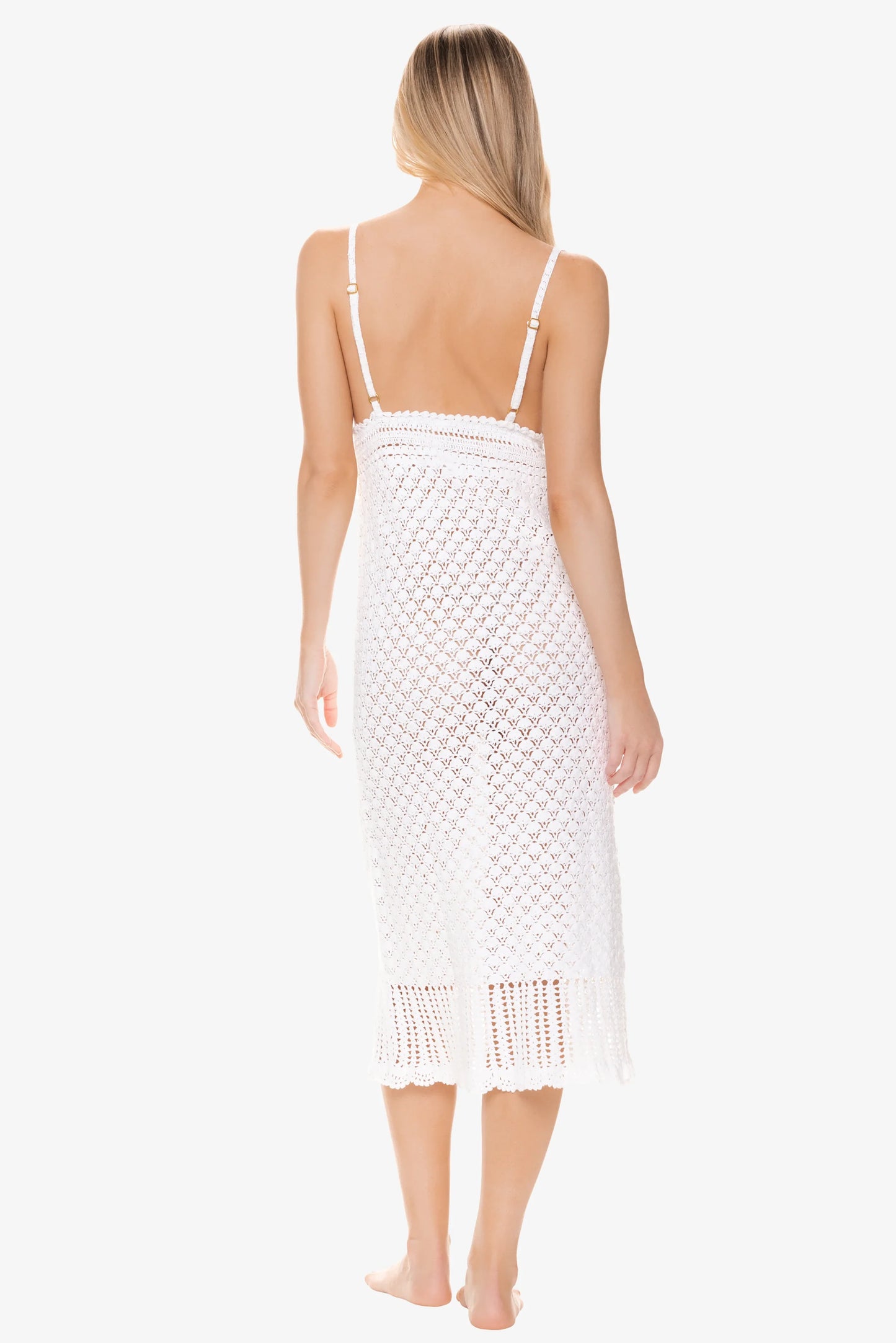 Claudia Crochet Midi Dress  |  White