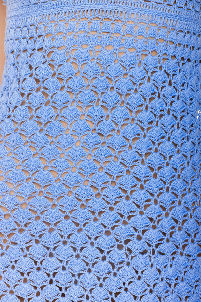 Claudia Crochet Midi Dress  |  Peri Blue