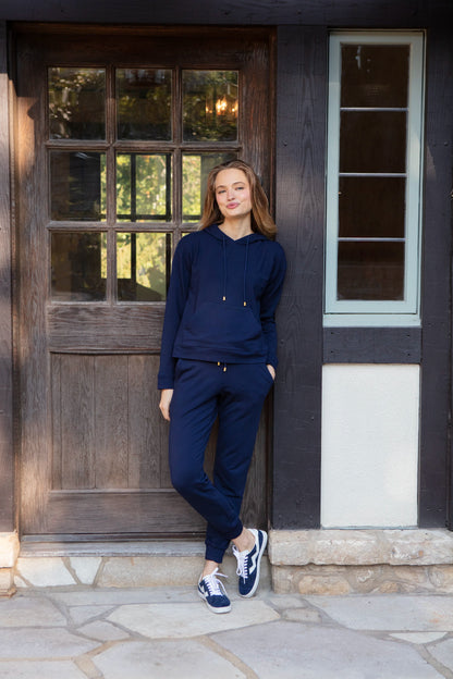 Hoodie With Front Pocket  |  Navy