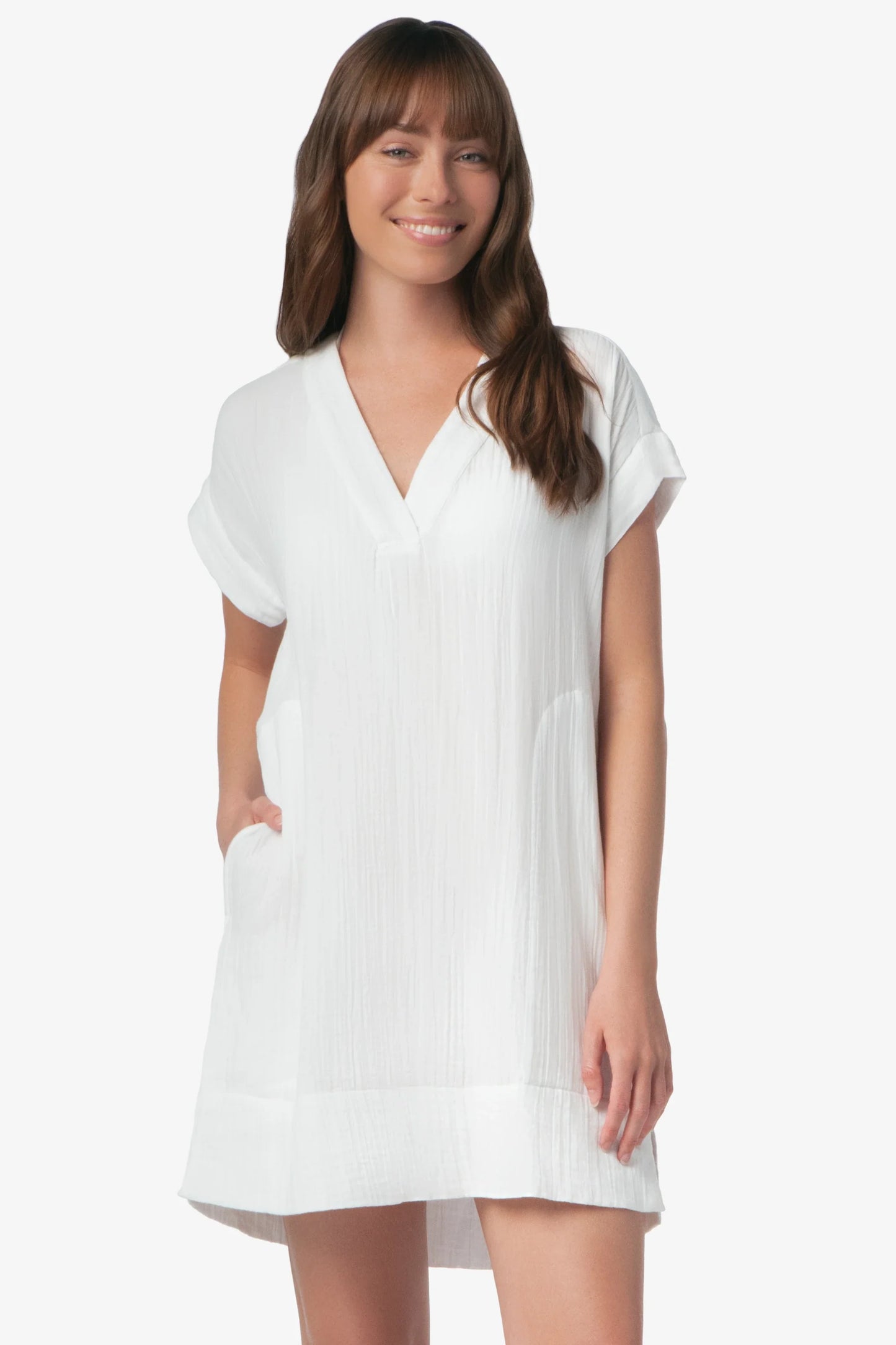 Island V-Neck Dress  |  White