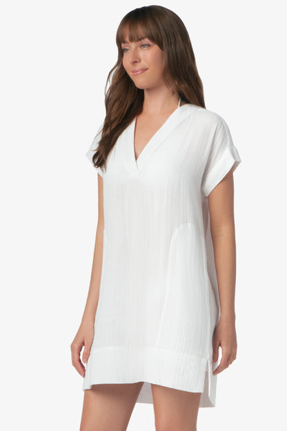 Island V-Neck Dress  |  White