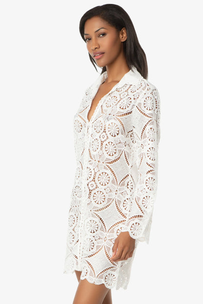 Lace Button Front Dress  |   Lace Crochet
