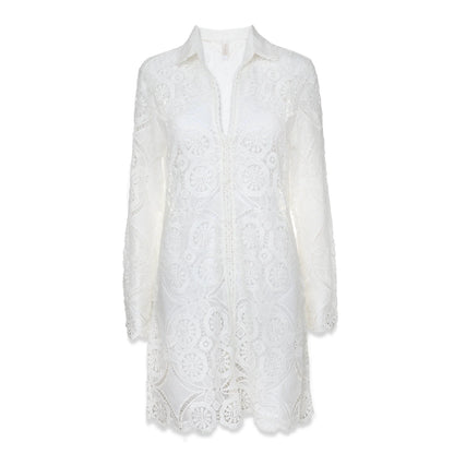 Lace Button Front Dress  |   Lace Crochet