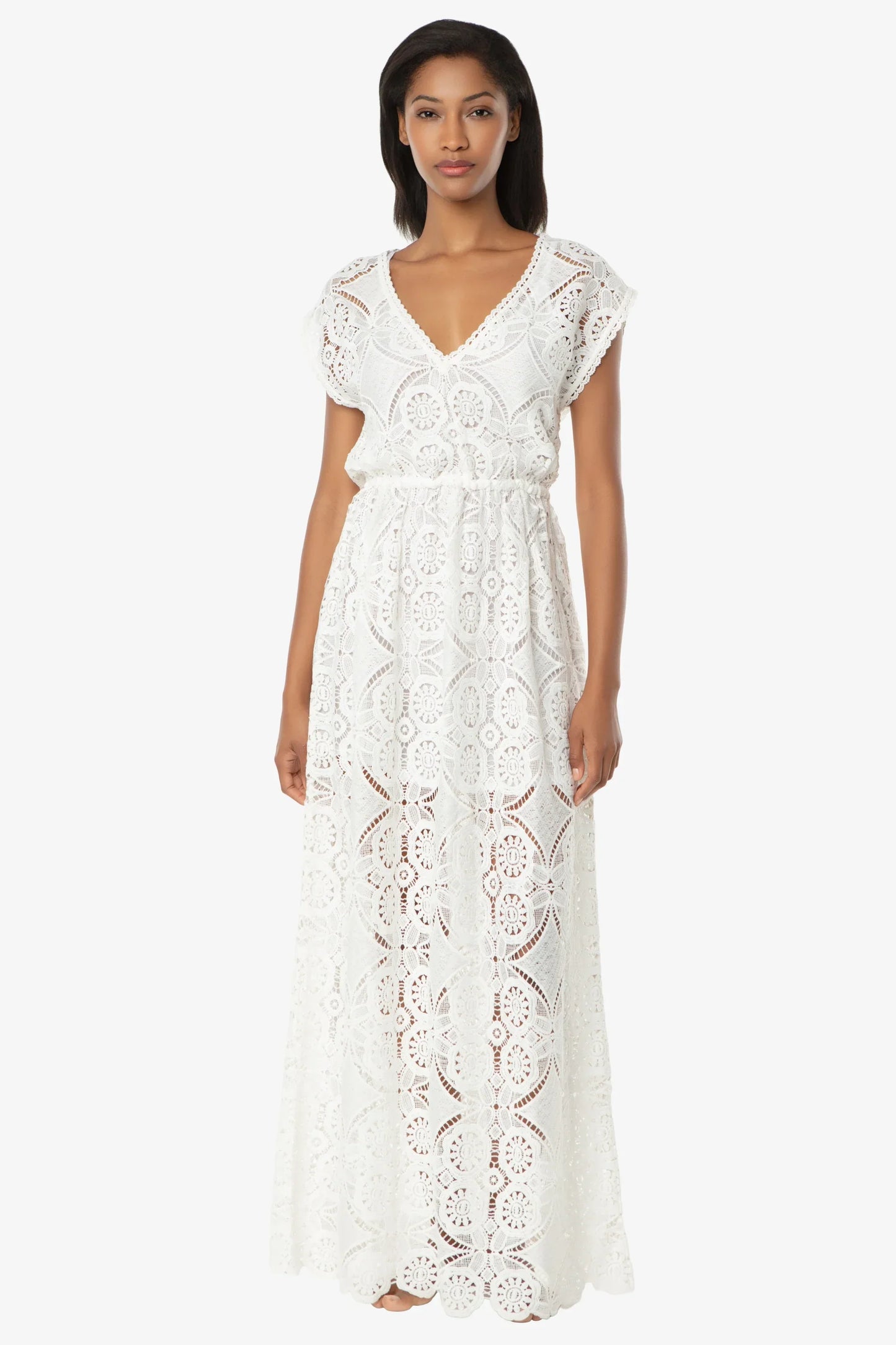 V-Neck Lace Maxi Dress  |   Lace Crochet