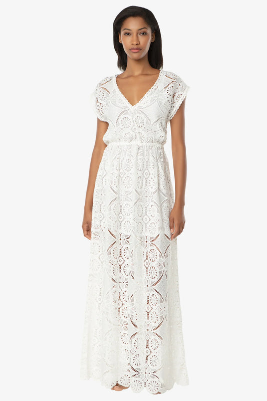 V-Neck Lace Maxi Dress  |   Lace Crochet