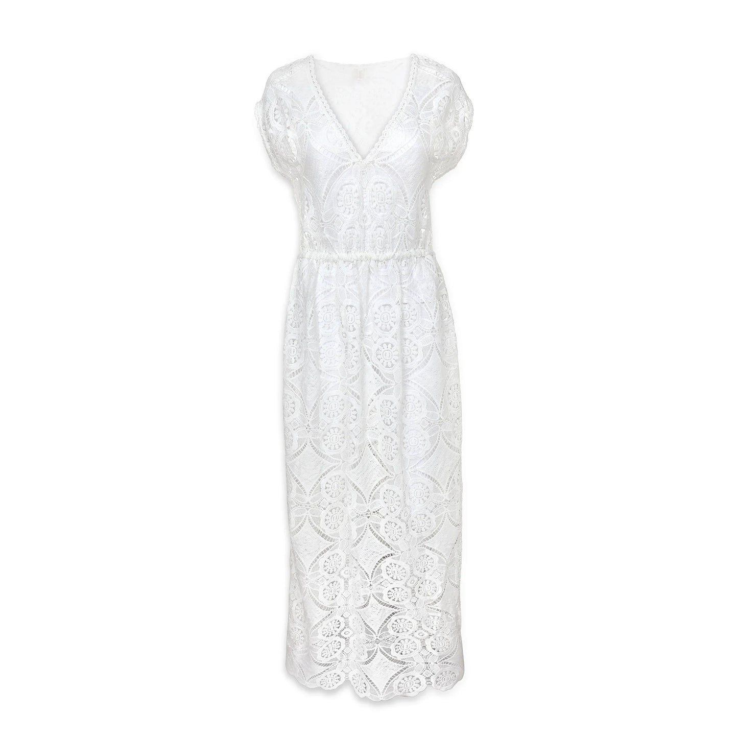 V-Neck Lace Maxi Dress  |   Lace Crochet