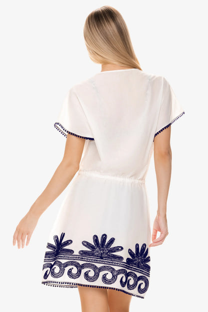 Margaux Dress  |  Navy White