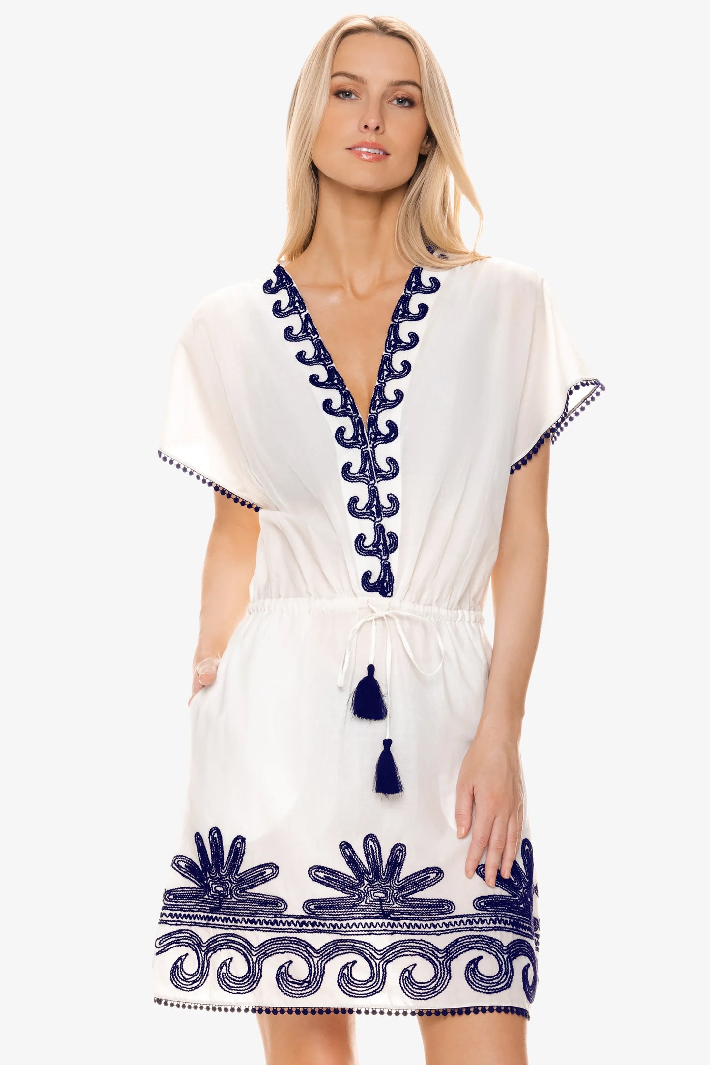 Margaux Dress  |  Navy White