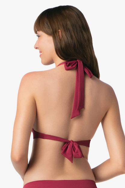 Tortoise Ring Banded Halter Top  |  Merlot Cora Texture