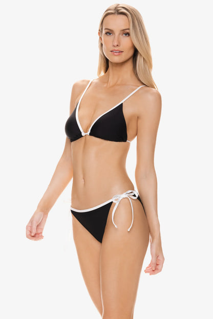Over The Shoulder String Top  |  Black White