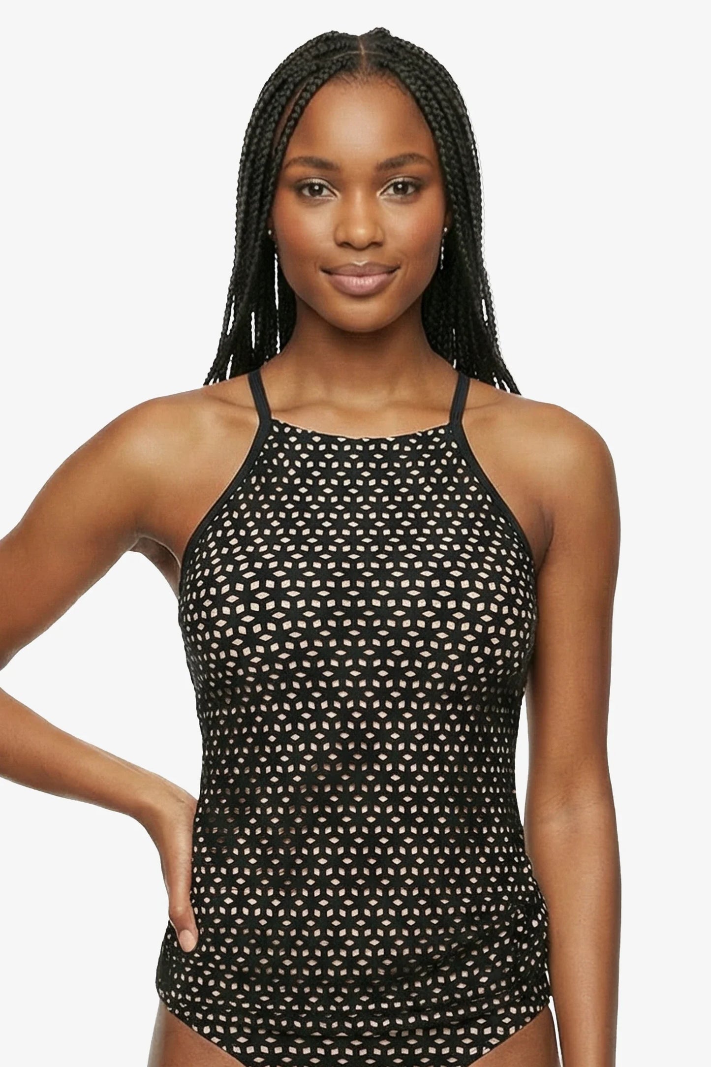 Racerback Tankini  |  Black Laser Cut