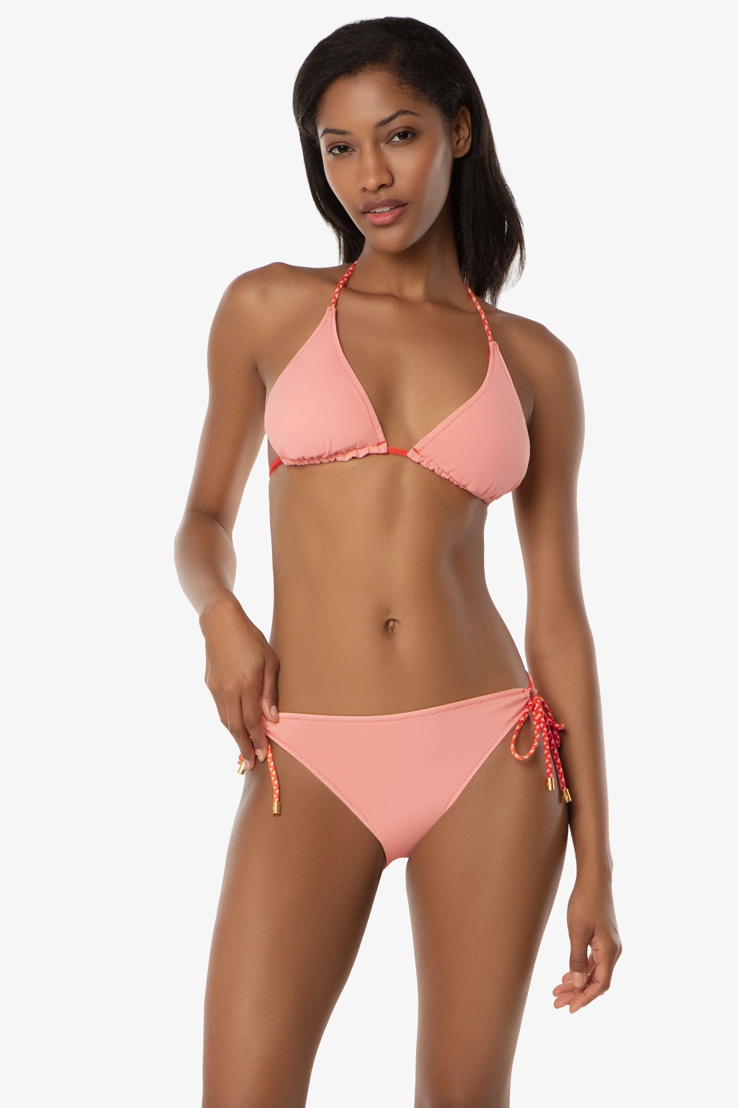 Reversible Tunnel Side Hipster With Braid  |  Textured Tropical Coral