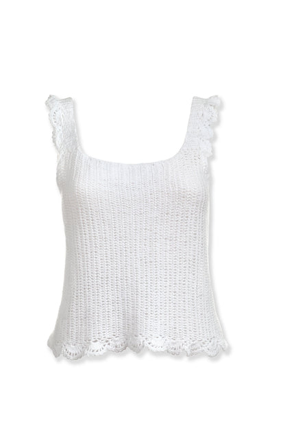 Scallop Crochet Tank  |  White