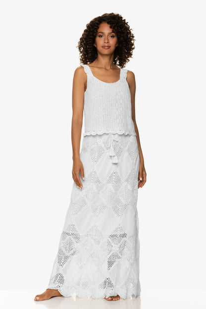 Scallop Crochet Tank  |  White